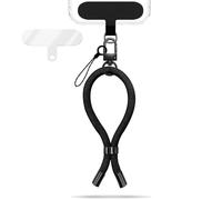 NALIA Wristy Dragonne Universelle Compatible avec Smartphone & Coques, Sangle de Poignet Réglable avec Mousqueton Métal et patch, Lien Antivol Téléphone Portable, Couleur:Noir Minuit