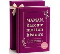 NALKEEZ® Maman, raconte-moi ton histoire - Livre souvenirs à remplir par maman - couverture rigide en lin et coffret cadeau premium - Idée cadeaux pour Anniversaire, Fête des Mères, Noël