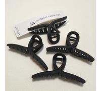 Nalodu Lot de 4 pinces à cheveux extra larges de 12,7 cm - Antidérapantes - Pour cheveux longs, bouclés et épais - Pour femmes et filles - Noir