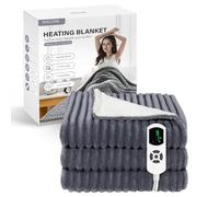 NALONE Couverture Chauffante 2 Places, Extra Épaisse, Plaid Chauffant Électrique 160 x 130 cm avec 9 Niveaux de Chaleur, Minuterie 12h, Lavable en Machine pour Canapé, Lit ou Bureau