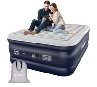 NALONE Matelas Gonflable 2 Personnes,Lit Gonflable,Matelas Gonflable 2 Personnes Electrique Gonflage Rapide en Trois Minutes,pour Usage Domestique et recevoir des invités,191x137x46 CM