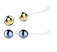 Nalone Sphères de Kegel Yany - Boules de Geisha aluminium hypoallergéniques, 2 jeux, Blanc Or & Bleu