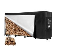 NALONE Support de bois de chauffage d'extérieur de 240cm avec housse et sac de transport, support carré robuste avec housse imperméable pour cheminée, foyer (8FT)