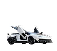 NALora Voiture à Échelle 1:24 Lamborghini Aventador SVJ 63 Blanc, Métal Moulé sous Pression, Cadeaux de Collection, Portable, À Pousser, Alimenté par Poussée, Enfant, Grand Enfant