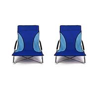 Nalu Lot de 2 chaises de plage pliantes Siège Bas Bleu