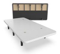 Nalui - Base tapissée 80 x 190 cm en Acier Inoxydable avec 6 Pieds de Hauteur 25 cm, Grande stabilité avec 5 Barres transversales, Tissu 3D Respirant et 4 soupapes d'aération. Fabriqué en Espagne |