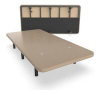 Nalui - Base tapissée 80 x 190 cm en Acier Inoxydable avec 6 Pieds de Hauteur 25 cm, Grande stabilité avec 5 Barres transversales, Tissu 3D Respirant et 4 soupapes d'aération. Fabriqué en Espagne |