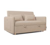 Nalui Nest 2 canapés lit 2 Places 3 en 1 avec Dossier réglable et 2 oreillers, supporte jusqu'à 240 kg, canapé 2 Places Convertible en lit de 120 x 190 cm, Beige
