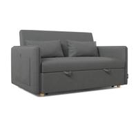 Nalui Nest 2 canapés lit 2 Places 3 en 1 avec Dossier réglable et 2 oreillers, supporte jusqu'à 240 kg, canapé 2 Places Convertible en lit de 120 x 190 cm, Gris foncé