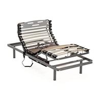 Nalui - Sommier pour lit 80 x 190 cm avec Pieds ProCare, 11 Lattes en Bois de hêtre de 10 cm et Structure en Acier. Sommier électrique articulé sur 5 Plans avec Commande et curseurs pour réguler la