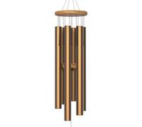 Nalulu Large Wind Chimes - 35” Gold Modern Wind Chimes for Deep, Soothing Tones - Outdoor Garden Décor, Hand-Tuned Metal Chimes for Relaxation - Weatherproof Gift for Patio, Yard & Zen Spaces