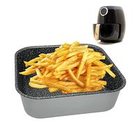 NAMAI - Plaque de cuisson 20x20 cm, Plate pour Air fryer, Moule de cuisson en imitation pierre, Compatible lave-vaisselle, Qualité supérieure, Plaque air fryer avec revêtement antiadhésif