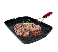 NAMAI - Poêle à induction, poignée pliable peu encombrante, 36 x 24 cm, antiadhésif, adapté au lave-vaisselle, aluminium moulé sous pression, idée cadeau (grill à induction)