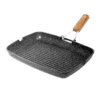 NAMAI - Poele Grill, Poele Manche Amovible et Pliant, 36CM x 24CM, Poele en Pierre, Lavable au Lave-Vaisselle, Aluminium Moulé, Poele a Griller, Poele Anti Adhesive