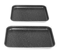 NAMAI - Set 2 Plaque Four, Plat Four Rectangulaire, Plaque Patisserie, Anti-adhérent, 100% Aluminium, Plaque Four Universelle, Made In Italy, Plats à Four, Plaque de Four (2 Plaques)