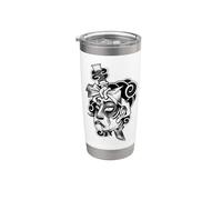 Namakubi Tatouage Japonais Tête de Samouraï Dague Gobelet isotherme en acier inoxydable double paroi