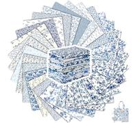 Namalu 30 Pièces 25 x 25 cm Tissu en Coton Imprimé Lot de Tissu Carrés Floraux Patchwork de Couture de Matelassage en Coton à Motifs Assortis pour DIY(Frais)