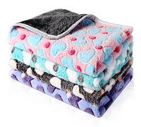 Namalu 4 Couverture Cochon d'Inde Polaire, Motif de Cœur, 30 x 30 cm | Lavables, Imperméables, Absorbantes, Réutilisables, Doublures pour Cages et Tapis de Couchage