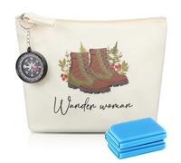 Namalu 4 Pcs Cadeaux de Randonnée Coussin de Siège Pliable et Imperméable Boussole Sac Suspendu en Toile Poncho de Pluie Accessoires de Randonnée pour Femme Parfaits pour Pique-Niques(Bleu)