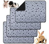 Namalu 4 Pcs Doublures de Cage de Cochon d'Inde en Polaire Tapis Pipi de Cochon d'Inde Absorbants Antidérapants Coussinets d'Urine Lavables Réutilisables avec Motifs Étoiles (60 x 90 cm)