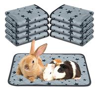 Namalu 8 Tapis Pipi Lavables Doublures de Cage Cochon d'Inde Tapis de Dressage Réutilisables Antidérapants Absorbants Literies en Polaire Cochon d'Inde en Vrac avec Motifs d'Étoile (30 x 30 cm)