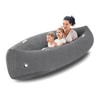 Namalu Chaise sensorielle confortable Peapod gonflable pour enfants, canoë, bateau, autisme, jouet sensoriel pour enfants atteints d'autisme, comprend une pompe à air électrique (gris, 203,2 cm)