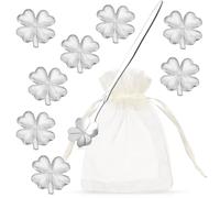 Namalu Coffret de Moulage en Étain 8 Moulage du Réveillon du Nouvel an avec Cuillère Alternative Saine au Moulage au Plomb Jeu de Moulage d'Étain pour Réveillon du Premier （Trèfle à quatre feuilles）