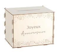 Namalu Urne d'Anniversaire en Bois Boîte à Cartes Joyeux Anniversaire