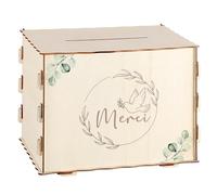 Namalu Urne de Baptême Urne en Bois Merci Boîte à Cartes de Mariage Boîte à Cadeaux Tirelire Décorative pour Fête d’Anniversaire Baby Shower Cagnotte pour Lettres Enveloppes Argent