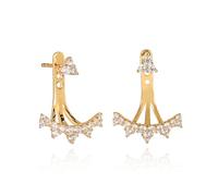 Namana Boucles d'Oreilles "Ear Jacket" pour Femme. Boucles d'Oreilles Femme Or avec des Pierres en Zircons. Boucles d'Oreilles Argent 925 en Puces avec des Grimpeurs sous les Lobes