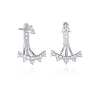 Namana Boucles d'Oreilles "Ear Jacket" pour Femmes. Boucles d'Oreilles en Argent Sterling 925 pour Femme avec des Pierres en Zircons. Boucles d'Oreilles en Puces avec des Grimpeurs sous les Lobes