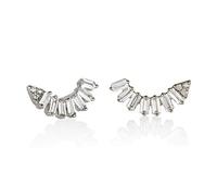 Namana Boucles d'Oreilles en 'Ear Climbers' pour Femmes. Clous d'Oreilles pour Femme serties de Zircons en Or Jaune, Or Rose ou Couleur Argent. Boucles d'Oreilles avec Écrin Cadeau