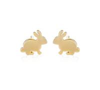 Namana Boucles d'Oreilles Or en Lapin en Argent 925 Plaque Or, Boucles d'Oreilles Lapin pour Femme, Enfant et Jeune Fille en Motif de Lapins, Bijoux Or pour Femme avec Ecrin Cadeau