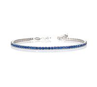namana Bracelet Bleu Saphir Fin en Rivière pour Femme et Jeune Fille, Bracelet Pierre Bleue pour Femme en Argent 925, Bracelet en Pierres Bleues, Bracelet Tennis Femme en Argent 925