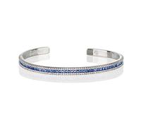 Namana Bracelet Jonc Bleu pour Femme en Argent Serti de Zircons Bleus et Blancs - Bracelet Rigide Ouvert Bleu Saphir Livré avec Écrin Cadeau