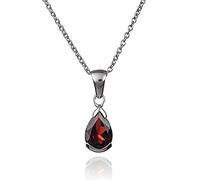 namana Collier Pendentif en Argent avec une Pierre Naturelle en forme de Goutte, Collier avec une Pierre Semi-Précieuse en Argent Massif 925 pour Femme et Jeune Fille