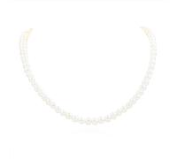 namana Collier Perle Femme en Argent Sterling 925, Collier Argent en Perles d'Eau Douce pour Femme et Jeune Fille, Collier de Perle de 40 a 45 cm avec des Perles de Culture Blanches de 7 mm