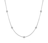 namana Collier Sautoir Femme avec Chaîne de Différentes Longueur en Zirconia pour Adolescentes - Pochette Bijoux Incluse