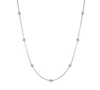 Namana Long Sautoir pour Femme - Collier Argent 80 cm avec Pierre en Zircon - Chaîne pour Adolescentes - Pochette Bijoux Incluse