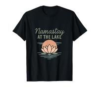 Namastay au Coucher du Soleil sur Le lac Lotus Yoga Design T-Shirt