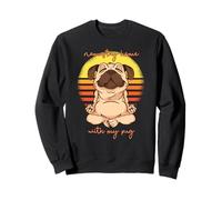 Namastay Home with My Pug Yoga Lotus Pose Chien Meme Sweatshirt