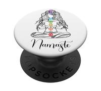 Namaste Chakra Méditation Yogi Mudra Lotus Cadeau Yoga PopSockets PopGrip Adhésif