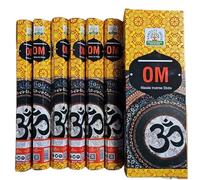 Namaste India Bâtonnets d'Encens, Hexa 6 Paquets de 20 Bâtonnets Chacun, Qualité Premium pour Maison, Bureau, Yoga, Méditation, Relaxation et Guérison (120 Pièces) (Om)
