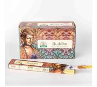 Namaste India Bâtons d'encens Agarbatti Pack de 12-240 Bâtons au Total - Relaxation Aromatique, Parfum pour Méditation et Yoga, Fait à la Main en Inde (Bouddha)