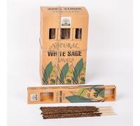 Namaste India Natural 30 g Bâtonnets d'Encens Masala Agarbatti Pack - 12 Paquets Total 100-120 Bâtonnets d'Encens Traditionnels pour Aromathérapie Relaxante (Naturel Sauge Blanche)
