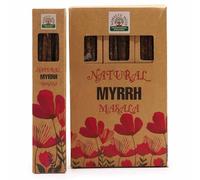 Namaste India Natural 30 g Bâtonnets d'Encens Masala Agarbatti Pack - 12 Paquets Total 100-120 Bâtonnets d'Encens Traditionnels pour Aromathérapie Relaxante (Naturel Myrrhe)
