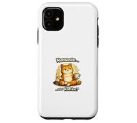 Namaste ou Café Chat Amusant Yoga Humour Coque pour iPhone 11