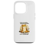 Namaste ou Café Chat Amusant Yoga Humour Coque pour iPhone 13 Pro