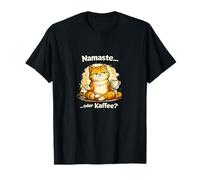 Namaste ou Café Chat Amusant Yoga Humour T-Shirt