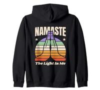 Namaste The Light in Me Yoga méditation rétro Sweat à Capuche